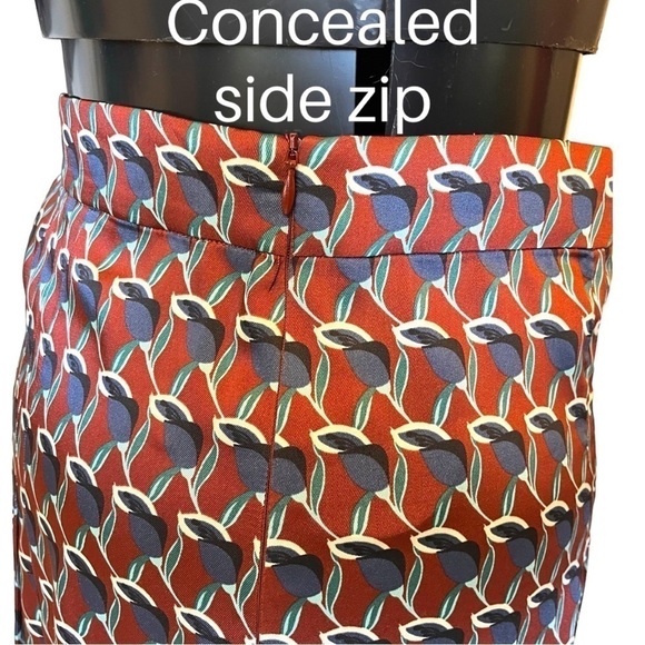 Zara Geometric Print Silky Satin Midi Skirt with Pleats - Picture 11 of 16